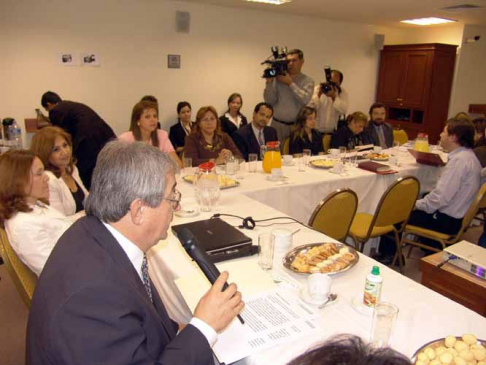 El presidente de la Corte participó de un desayuno de trabajo con periodistas.