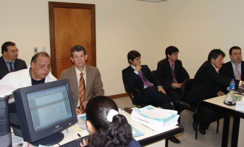 Durante la audiencia.