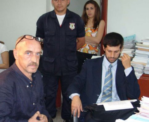 El ciudadano italiano durante la audiencia ante el juez Alcides Corbeta