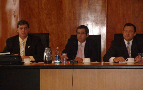 Integrantes del Tribunal de Sentencia Blas Ramón Cabriza, Elio Ovelar y Enrique Alfonso.