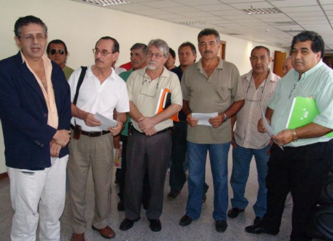 Los sindicalistas en el Poder Judicial, minutos antes de reunirse con el Presidente de la Corte