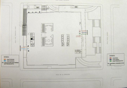 Plano de ingreso del Palacio de Justicia