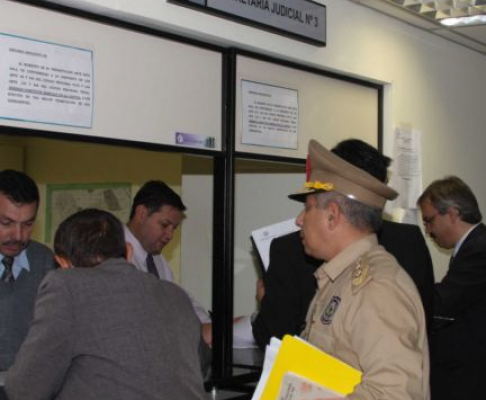 Momento de la presentación del pedido de aclaración ante la Sala Penal