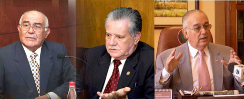 Los ministros Sindulfo Blanco, Víctor Núñez y Miguel Oscar Bajac, integrantes de la Sala Constitucional 