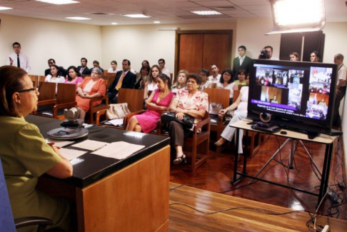 La ministra de la Corte Suprema de Justicia, Alicia Pucheta de Correa, durante la presentación del observatorio regional
