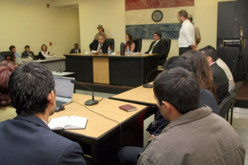 Durante la lectura de la sentencia.
