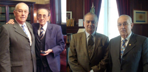 El ministro Bajac junto a las autoridades argentinas, Carlos Fay y Santiago Petracchi.