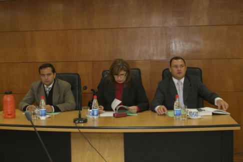 El Tribunal de Sentencia conformado por los magistrados, Blanca Gorostiaga, Andrés Casati y Ricardo Medina que condenó a los hermanos Cabañas a 11 y 18 años de cárcel
