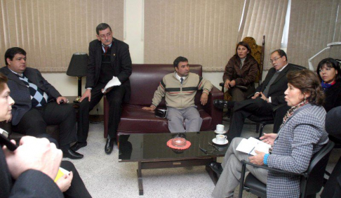 Momento del encuentro entre los jueces de Ejecución Penal y el viceministro de Justicia y Derechos Humanos