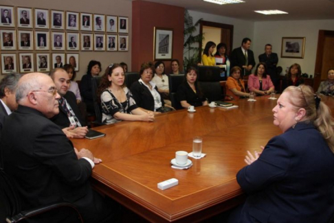 Al culminar la reunión, los escribanos informaron que analizarán en asamblea la revisión de su postura.