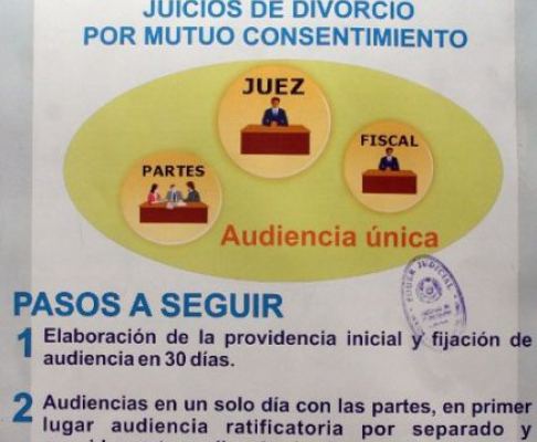 Implementan plan piloto de oportunidades de mejoras en la gestión de los juicios de divorcio por mutuo consentimiento