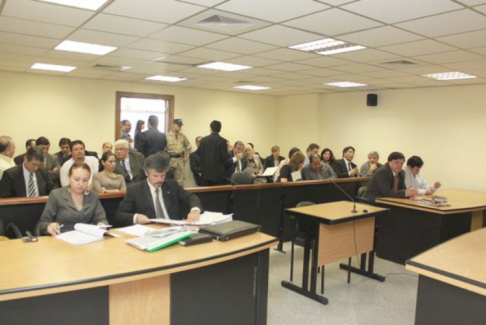 Momento en que se desarrolló la audiencia preliminar que culminó con la elevación a juicio del caso de los portuarios