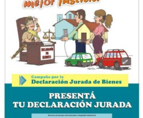 Afiche de lo que será la campaña sobre declaración jurada de bienes