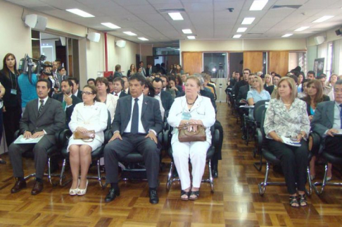 La ministra de la máxima instancia judicial, doctora Alicia Pucheta de Correa durante el desarrollo del seminario sobre 