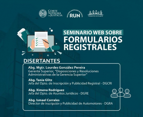 Seminario Web sobre Formularios Registrales.