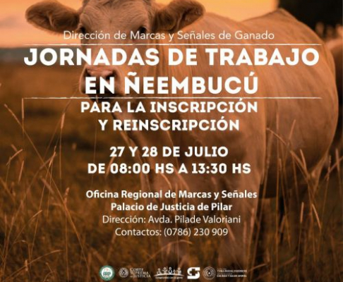 Próximas jornadas de inscripción y reinscripción de ganado.