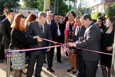 Los ministros Eugenio Jiménez Rolón, Manuel Ramírez Candia y Alberto Martínez Simón inauguraron el Juzgado.