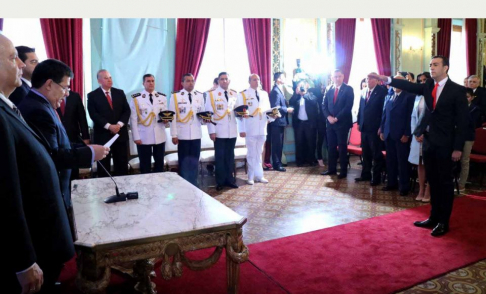 Acto de juramento del nuevo titular del Ministerio de Agricultura y Ganadería, Marcos Medina