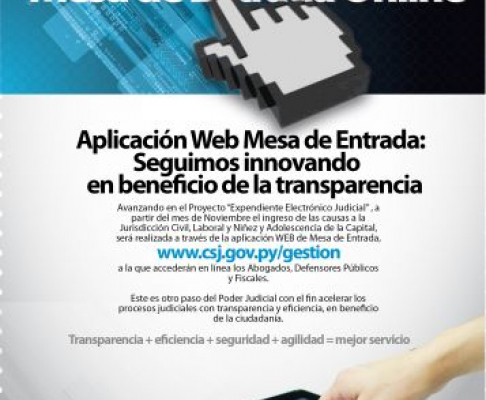 Registros para el servicio de "Mesa de Entrada en Línea" se realizarán desde el 26 de noviembre  