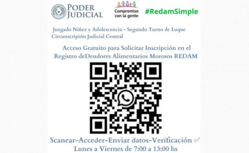 Juzgado de Luque habilita Código QR para inscripciones de deudores al Redam
