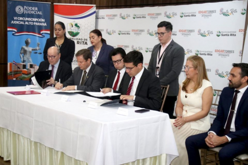 Fortalecimiento de la infraestructura judicial: suscriben convenio para la construcción de los juzgados de Primera Instancia y de Paz de Santa Rita.