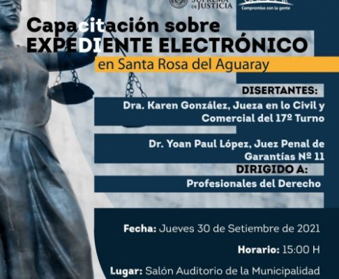 Capacitación sobre Expediente Electrónico se realizará en Santa Rosa del Aguaray