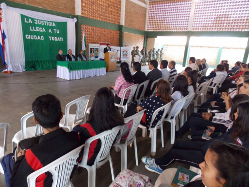 La Jornada La Justicia llega a tu ciudad se desarrolló en la ciudad de Tobatí con la presencia de autoridades locales y estudiantes de diversos colegios