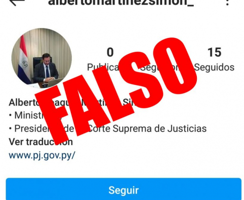 El Presidente de la Corte Suprema reporta cuenta falsa en Instagram