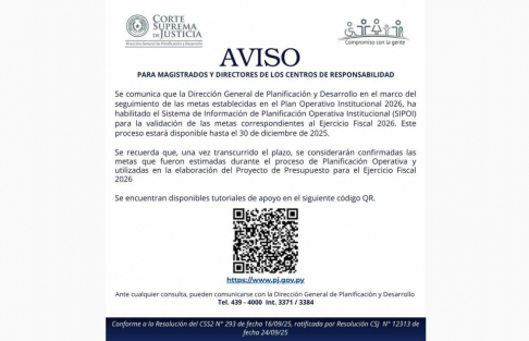 Se habilita validación de las metas correspondientes al Ejercicio Fiscal 2026