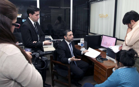 El abogado Mario Elizeche, director de Auditoría de Gestión Judicial, durante la conferencia de prensa semanal.