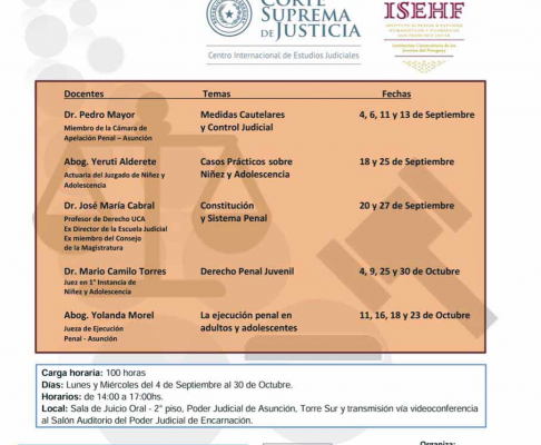 Diplomado en Derecho Penal y Procesal Penal.