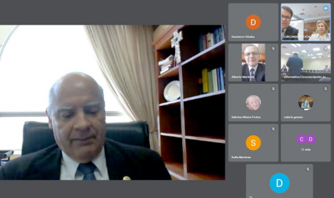 El superintendente de la Circunscripción Judicial de Ñeembucú, doctor Luis María Benítez Riera participó este martes de manera virtual.