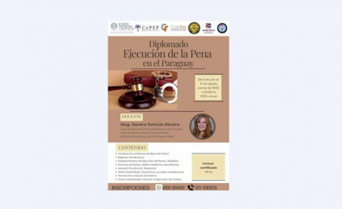 Realizarán Diplomado Ejecución de la Pena en el Paraguay