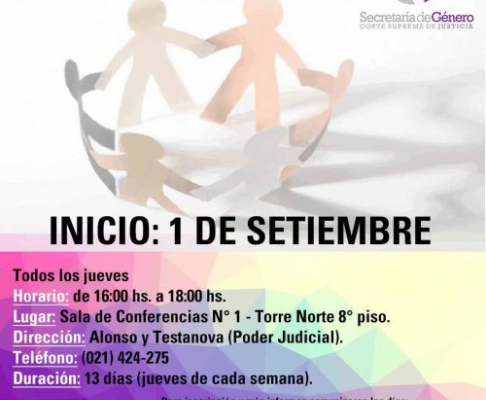 Afiche de la reunión de grupo de autoayuda para víctimas de violencia doméstica