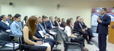 Durante el taller sobre cooperación jurídica internacional.