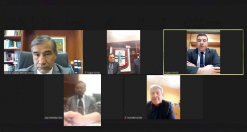 Ministro de la Corte Suprema de Justicia, Manuel Ramírez Candia en reunión telemática.