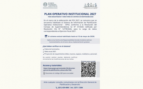 Habilitan SIPOI para cargar datos hasta el 13 de mayo de 2026.