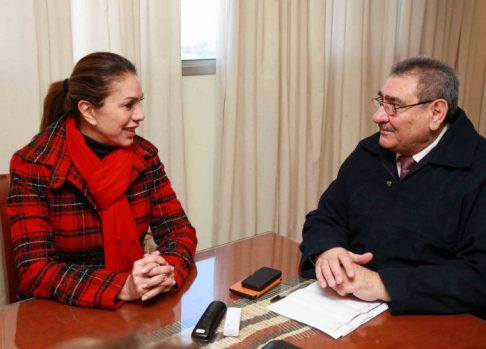 El presidente de la Corte Suprema de Justicia, doctor Antonio Fretes recibió a la ministra de Justicia y Trabajo, doctora Sheila Abed