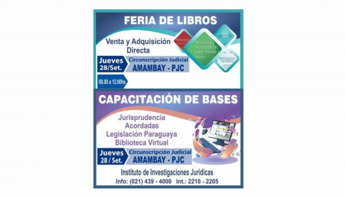 IIJ realiza feria de libros y capacitación sobre bases de datos jurídicos.