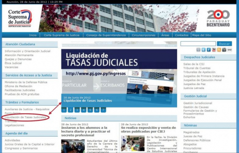 Implementarán liquidación de tasas judiciales por internet desde el 2 de julio