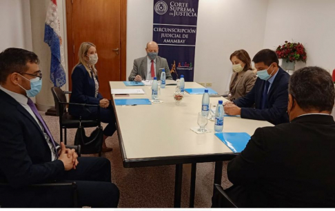 El Pdte. de la Corte Suprema mantuvo una reunión con magistrados y los integrantes del Consejo de Administración de la Circunscripción Judicial de Amambay.