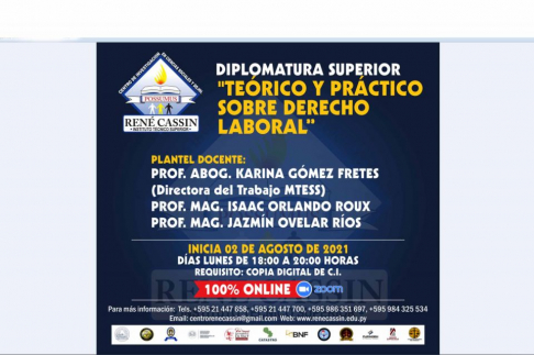 Darán inicio a la Diplomatura Superior Teórico y Práctico sobre Derecho Laboral