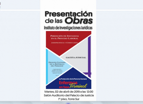 Presentarán varias obras en sede judicial de Asunción.