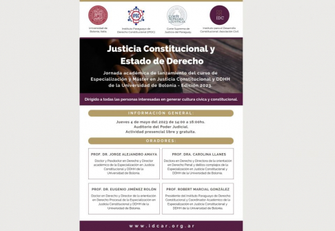 Realizarán jornada académica sobre Justicia Constitucional y Estado de Derecho