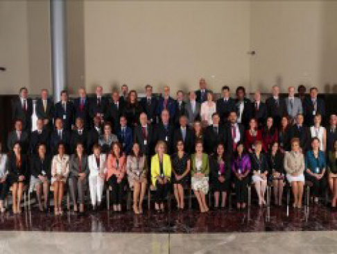 Foto oficial de la reunión preparatoria con miras a la XIX Cumbre Judicial Iberoamericana.
