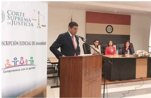 Anta la presencia de la ministra de la CSJ, doctora Miryam Peña Candia, ha sido presentado el informe de gestión y rendición de cuentas a la ciudadanía.