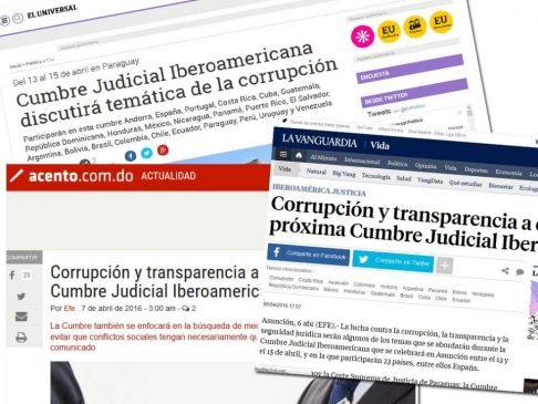 Medios de comunicación de diversos países han publicado informaciones destacando la importancia de la XVIII Cumbre Judicial Iberoamericana.