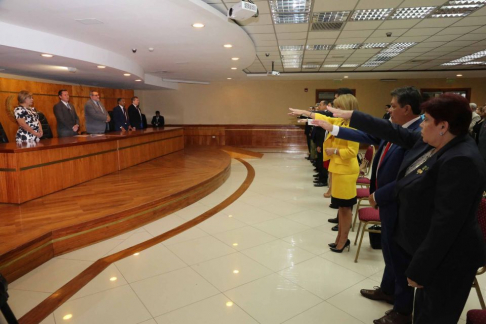 El presidente de la Corte Suprema de Justicia, Alberto Mrtínez Simón, acompañado de los demás ministros de la máxima instancia judicial, tomaron juramento de rigor a magistrados y agentes fiscales. 