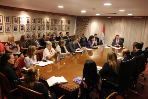 El presidente de la Corte, Alberto Martínez Simón y la vicepresidenta Carolina Llanes mantuvieron una reunión de trabajo con directores del Poder Judicial
