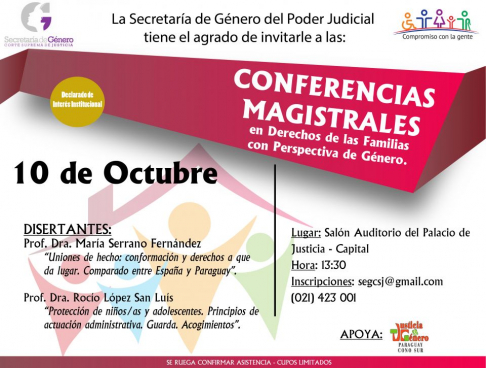 La conferencia se iniciará a las 13:30 en el Salón Auditorio de la sede judicial capitalina.